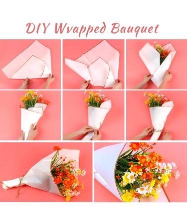 CCINEE 60 Sheets Gold Edge Flower Wrapping Paper Waterproof Fresh Flower Packing Material with Ribbon Florist Bouquet Supplies DIY Craft Gift Packing 10 Colors Golden Edge-60Sheet/10Colors(3PCS Ribbon) - Buy Online on SooperMarket.com