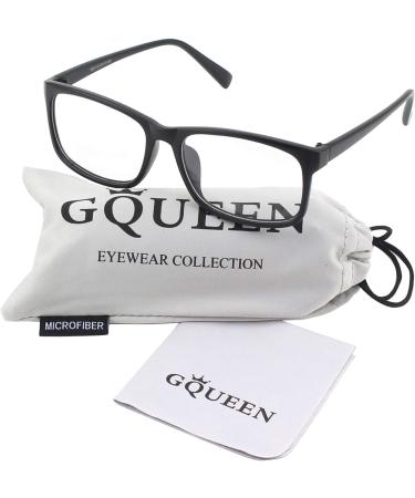 GQUEEN Large Frame Horn Glasses for Men & Women | UV400 Non-Prescription Nerd Glasses in Matt Black - Buy Online on SooperMarket.com