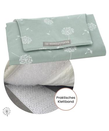 Mimuselina Portable Water-Repellent Diaper Wrap Pad - Foldable & Washable Changing Pad in Mint Dandelion - Buy Online on SooperMarket.com