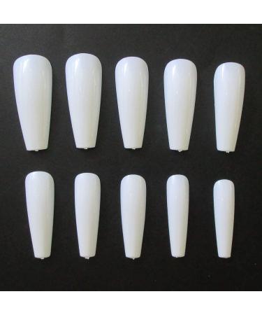 400pc Colored Long Coffin Press on Nails - Glossy Ballerina False Nails for Manicure - Acrylic Nail Design Salon Quality - DIY Nail Art Decor for Women and Girls - Buy Online on SooperMarket.com
