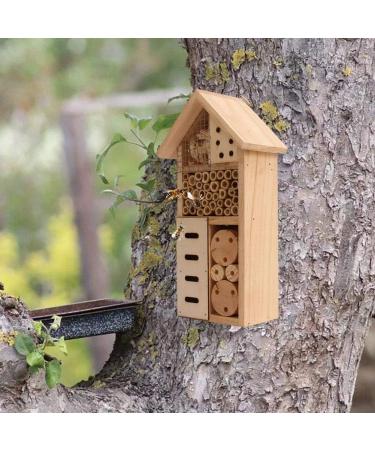 Wooden Butterfly House Safe Protective Insect House Bee Hotel Butterfly Habitat for Mason Bees Solitary Gardens Ladybugs Butterfly  - Buy Online on SooperMarket.com