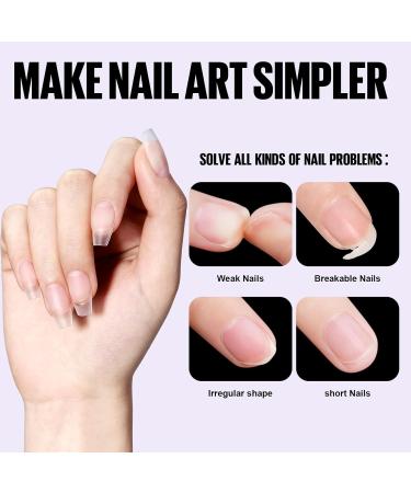 Shop Tomicca 8-in-1 Nail Tips & Glue Gel Kit | 240 PCS Soft Gel Full Cover Extensions with UV Lamp - Perfect Ballerina Shape - Buy Online on SooperMarket.com