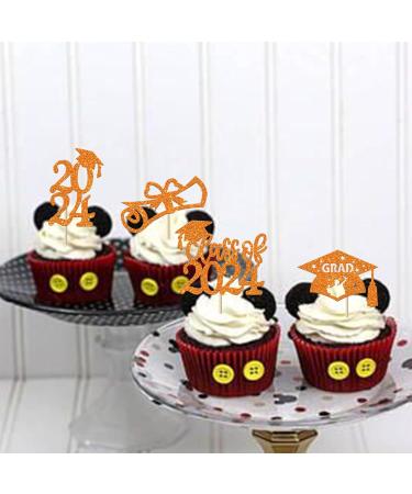 Rsstarxi 36 Pack Class of 2024 Graduation Cupcake Toppers 2024 Graduation Food Appetizer Picks 2024 Grad Cap Done Diploma Cupcake Picks for 2024 Graduation Theme Party Cake Decorations Orange - Buy Online on SooperMarket.com