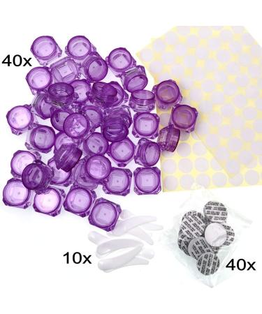 JZK 40 Pack of Purple Transparent 3ml Cosmetic Jars - Perfect for Creams Lip Balm & Travel - Buy Online on SooperMarket.com