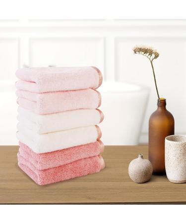 Phogary Microfiber Makeup Towels - 6 Pack Washable Facial Cleaning Cloths (20x20cm Pink) | Gentle Makeup Remover - Buy Online on SooperMarket.com