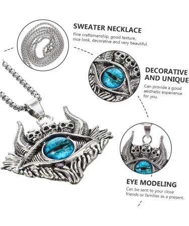 EXCEART Devil Eye Necklace Skull Necklace Ladies Men's Evil Eye Clavicle Chain Steampunk Necklace Women Clavicle Pendant Necklace Decor Stainless Steel Neck Chain Metal Man - Buy Online on SooperMarket.com