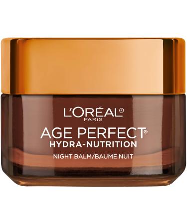 L'Oreal Paris Skincare Age Perfect Hydra Nutrition Ultra Nourishing Honey Night Balm, Face Moisturizer to Comfort, Improve Resilience on Dry Skin, Manuka Honey and Nurturing Oils, 1.7 oz.