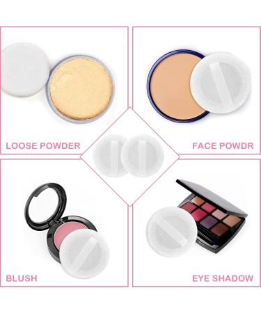 Sibba Loose Powder Puffs - 12 Round Velours Makeup Applicators & Compact Containers for Foundation & Cream | White - Buy Online on SooperMarket.com