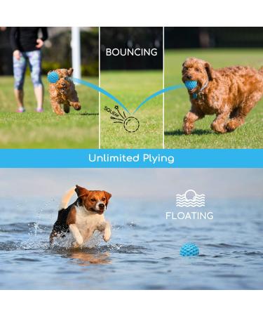 Nobleza Indestructible Dog Ball - 8cm Natural Rubber Squeaky Interactive Toy for Dogs | Robust & Durable - Buy Online on SooperMarket.com