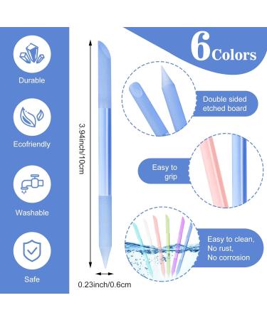 Glass Cuticle Pusher Set - Double Sided Trimmer & File with Case | Manicure Stick for Precision Filling & Removal - 6 Colors - Buy Online on SooperMarket.com