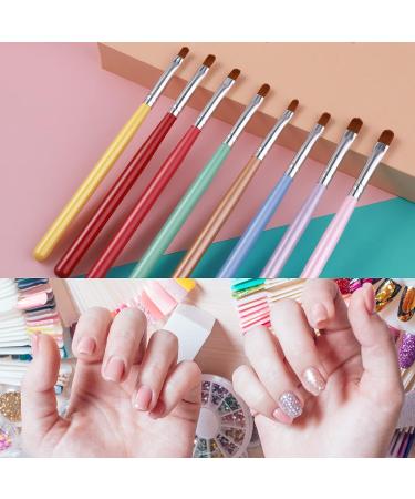 Lusofie 8Pcs Nail Clean Up Brush Set for Gel and Acrylic Nails - Oval Flat Brushes for Home and Salon Use - Buy Online on SooperMarket.com