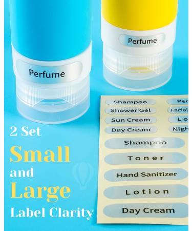 Upgrade Your Travel: Leak-Proof 5-Pack Toiletry Bottles & TSA Approved Bag - Colorful Labels Included - Buy Online on SooperMarket.com