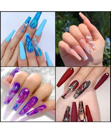 French Nail Tips 500pcs Half Cover False Nails with Box - 10 Sizes | Natural Acrylic Nail Tips for Salon and DIY Nail Art - Buy Online on SooperMarket.com
