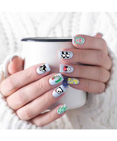 JSRQT Nail Art Stamping Plates Set - 6 Mixed Pattern Stencils for DIY Manicure | Sweet Panda Floral & Leaf Designs - Buy Online on SooperMarket.com