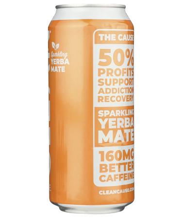 Clean Cause Peach Yerba Mate Energy Drink - 16 oz | Refreshing Boost - Buy Online on SooperMarket.com