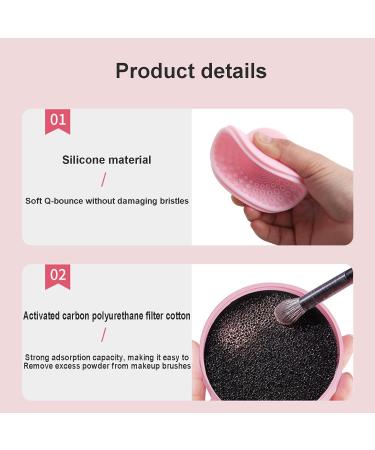Wontool Makeup Brush Cleaning Mat | Silicone 4 in 1 Cleaning Bowl and Mat Portable Washing Tool Cosmetic Brush Cleaner for Easy Cleaning Pink - Buy Online on SooperMarket.com