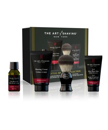 The Art of Shaving Gifted Groomer Kit - Pre-Shave Oil Shaving Cream Shaving Brush & After-Shave Balm Sandalwood 4-in-1 Trial Kit