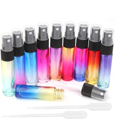 Spray bottle Small 10stk 10ml Spray bottle empty perfume atmosphere of atmosphere Mini spray bottles for filling Sorty atomizable atomizer for perfume cosmetics body care liquid oils (Gradient color) Multi -color 10ml 10PCs