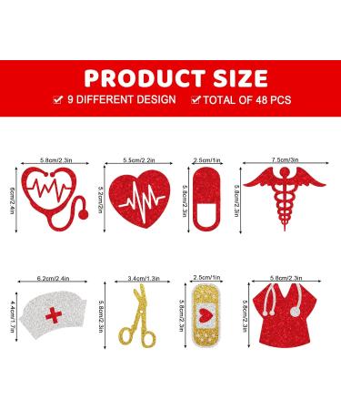 Whaline 25Pcs Nurse Theme Cupcake Toppers Glitter Stethoscope Heartbeats Cupcake Food Sticks Thank You Nurses Paper Cake Picks for Nurse Graduation Retirement Party Supplies Cake Decoration 9 Design - Buy Online on SooperMarket.com