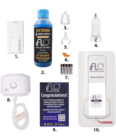 iFLO Smart Automated AC Drain Line Cleaning System | 36oz Cartridge Lasts 6 Months | International Shipping - Buy Online on SooperMarket.com
