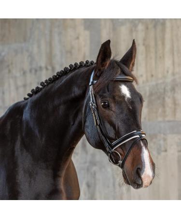 Sunride English combined bridle Hawaii with reins made of soft real leather colored adjustable and anatomical (COB black/white) COB black/white