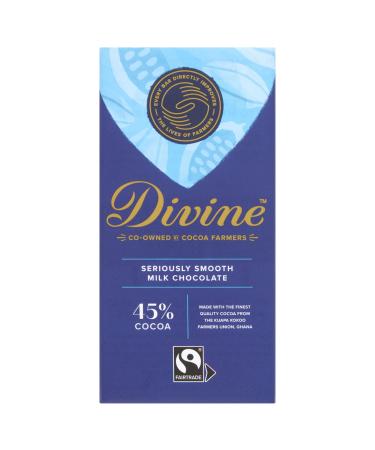 Divine Fairtrade Milk Chocolate Bar 100g 45% Milk