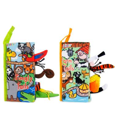 Eutionho Baby Soft Books Bath Baby Cloth Book First Year 3D Animals Tails Crinkle Sensory Touch and Feel Book Fabric Activity for Baby Toddler Kids Identify Skill Boys and Girls TP