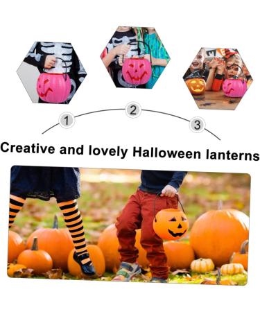 HOMSFOU 3 Pcs Glowing Crackle Purple Pumpkin Fall Pumpkin Decor Halloween Party Decorations Fall Centerpieces Trick or Treat Candy Buckets Halloween Paper Lantern Accessories Rural Plastic - Buy Online on SooperMarket.com
