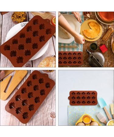 HOMSFOU 8 Pcs Chocolate Mold Cookie Baking Candy Making Molds Maple Leaf Mold Silicone Chocolate Rose Chocolate Silicone Cookie Mini Semi Sphere Silicone Mold 3D Chewing Gum Spherical 18.5X11CMx4pcs Light Brown 1x4pcs - Buy Online on SooperMarket.com