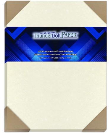 50 Soft White Parchment 60 Text ( 24 Bond) Paper Sheets - 8 X 10 Inches Frame and Photo Size Size - 60 Pound is Not Card Weight - Vintage Colored Old Parchment Semblance