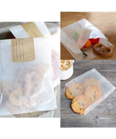 200 Pack Plain Glassine Wax Paper Sandwich Bags - Grease Resistant Parchment White Glossy - 7 x 6 x 1 Inches - Food Snack Wraps Baggies Sleeves - 200 Count - Buy Online on SooperMarket.com