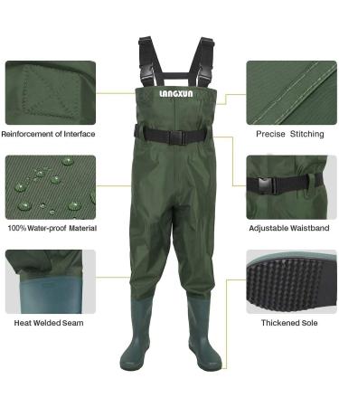 LANGXUN Kids Chest Waders - Lightweight & Breathable PVC Fishing Waders for Toddlers & Children - Waterproof Hutting Waders for Boys & Girls - Age 4/5 - Buy Online on SooperMarket.com