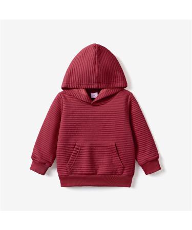 PatPat Toddler Hoodie | Burgundy Hooded Sweatshirt for Toddler 1-2 Years - Buy Online on SooperMarket.com
