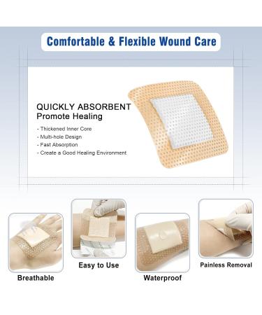 Ceeport 3x3 Silicone Foam Dressing 10 Pack - Waterproof & High Absorbency Wound Care Bandages - Buy Online on SooperMarket.com