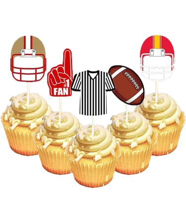 20Pcs American Football Cupcake Topper Rugby Ball Cupcake Topper Super Rugby Sports Theme Cake Decorations For Baby Shower Birthday Party Supplies - Buy Online on SooperMarket.com