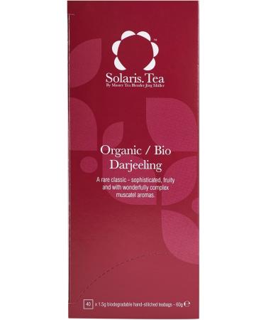 Solaris Tea - Organic Darjeeling Tea | 100% Organic Whole Leaf Tea | Certified Vegan | 40x Biodegradable Stitched Teabags (1 x 60 g) - Buy Online on SooperMarket.com