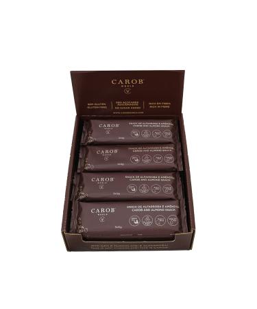 Carob and Almond Snack | Gluten-free Sugar-free and Vegan | Pack of 20 Units (20 x 36g)