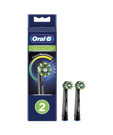 Oral-B Cross Action Black Electric Brush Heads Pack of 2