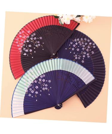 ABOOFAN 3pcs Silk Hand Fan Wedding Fans Foldable Fan Mini Japanese Style Fan Japanese-Style Miss Folding Fan As Shownx3pcs Size 1x3pcs - Buy Online on SooperMarket.com