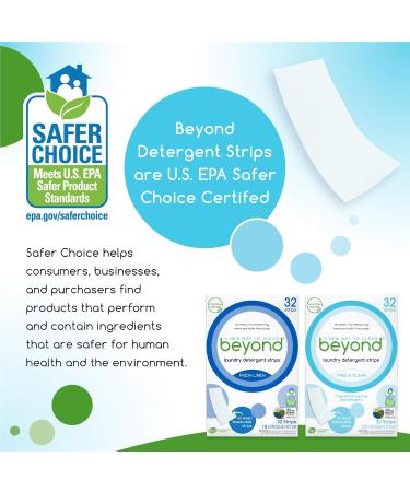 Beyond Laundry Detergent Strips - Eco-Friendly Hypoallergenic & Travel-Friendly | 32 Dissolvable Strips - Free & Clear - Buy Online on SooperMarket.com