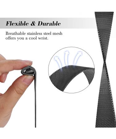 KOREDA 2 Pack Stainless Steel Bands for Fitbit Charge 5 - Graphite/Black - Buy Online on SooperMarket.com