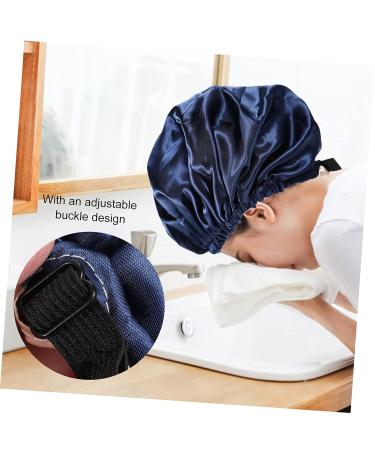 Adjustable Buckle Silk Night Cap Set - 2pcs Tibetan Green Women's Spa & Shower Bonnets - Buy Online on SooperMarket.com