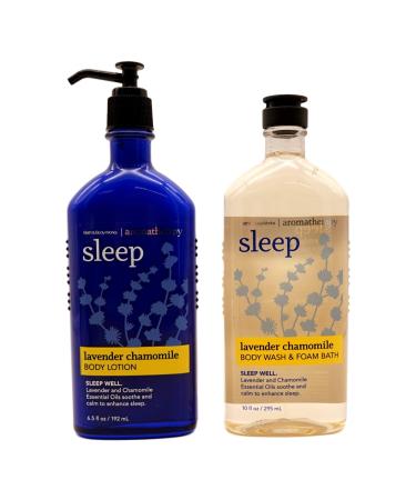 Bath & Body Works  Aromatherapy Sleep Body Lotion and Body Wash & Foam Bath  Lavender Chamomile (Bundle of 2)