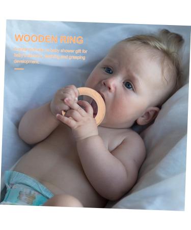 Eringogo 12 PC Wooden Rings - Natural Wood Baby Teething Accessories | Unfinished Beech Circle Rings for Infants - Buy Online on SooperMarket.com