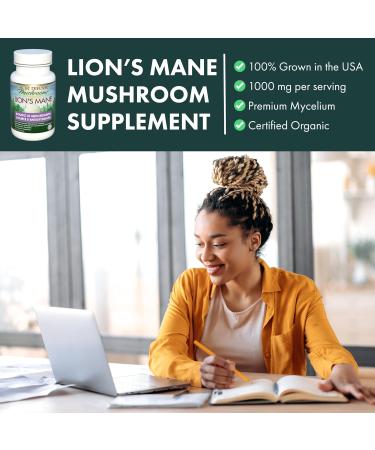 Host Defense Lions Mane Mushroom Supplement 120 Mushroom Capsules for Brain Health | 1000mg Lion's Mane Powder per Serving |Mushroom Supplements for Brain & Nervous System Support | Mushroom Powder Extract Pills Host Defense Mushrooms| Lion's Mane Pills - Buy Online on SooperMarket.com
