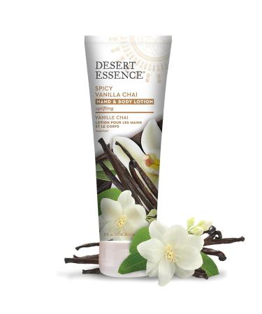 Desert Essence Spicy Vanilla Chai Hand & Body Lotion - 8 fl oz | Uplifting, Smoothes & Softens Skin | Aloe Vera, Shea Butter, Vitamin E - Buy Online on SooperMarket.com
