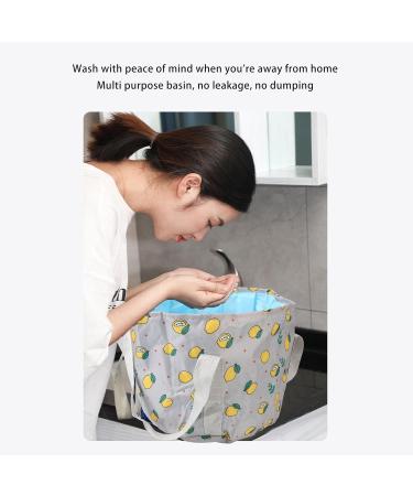 Verdant Touch Portable Travel Foot Bath Tub Portable Travel Foot Bath Tub Waterproof Collapsible Foot Bath Basin for Outdoor Picnic High Temperature Resistance Gray Lemon - Buy Online on SooperMarket.com