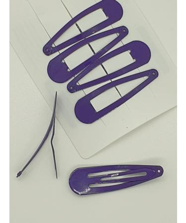 6 PCS Metal Snap Hair Clips - Purple Hair Grips 5CM Long - Buy Online on SooperMarket.com