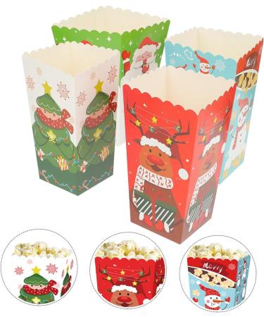 HAPINARY 12pcs Boxes Christmas Popcorn Box Xmas Gift Packing Case Candy Gift Bags Christmas Candy Bag Christmas Party Favor Christmas Candy Favor Boxes Paper Gift Box Fashion - Buy Online on SooperMarket.com