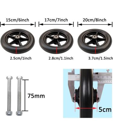 Wheelchair Front Wheel Front Wheelchair Wheel Replacement Wheel for Rollators 2 Pcs Solid Tyre 6" 7" 8" Walker Wheels Black/Gray Firm Tread for Easier Rolling(Gray 7Inch/17Cm) 7Inch/17Cm Grey - Buy Online on SooperMarket.com